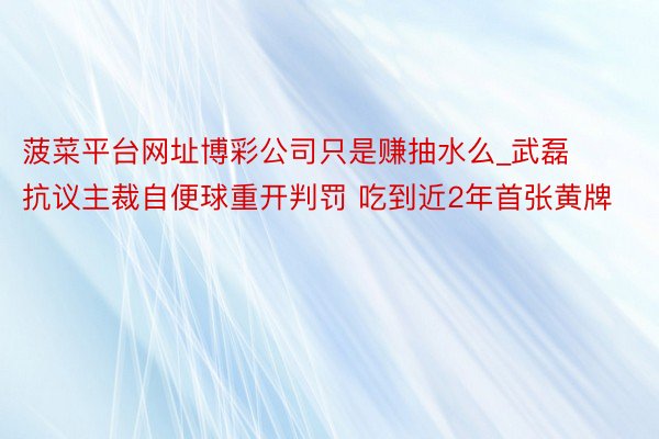 菠菜平台网址博彩公司只是赚抽水么_武磊抗议主裁自便球重开判罚 吃到近2年首张黄牌